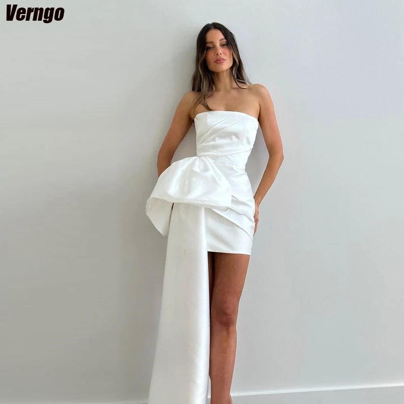 Top Trends: Verngo 2024 Short Wedding Dresses Sleeveless Strapless Mermaid Bridal Gown Simple Satin Girl Bridal Dress Vestidos De Novia Shoppable Styles