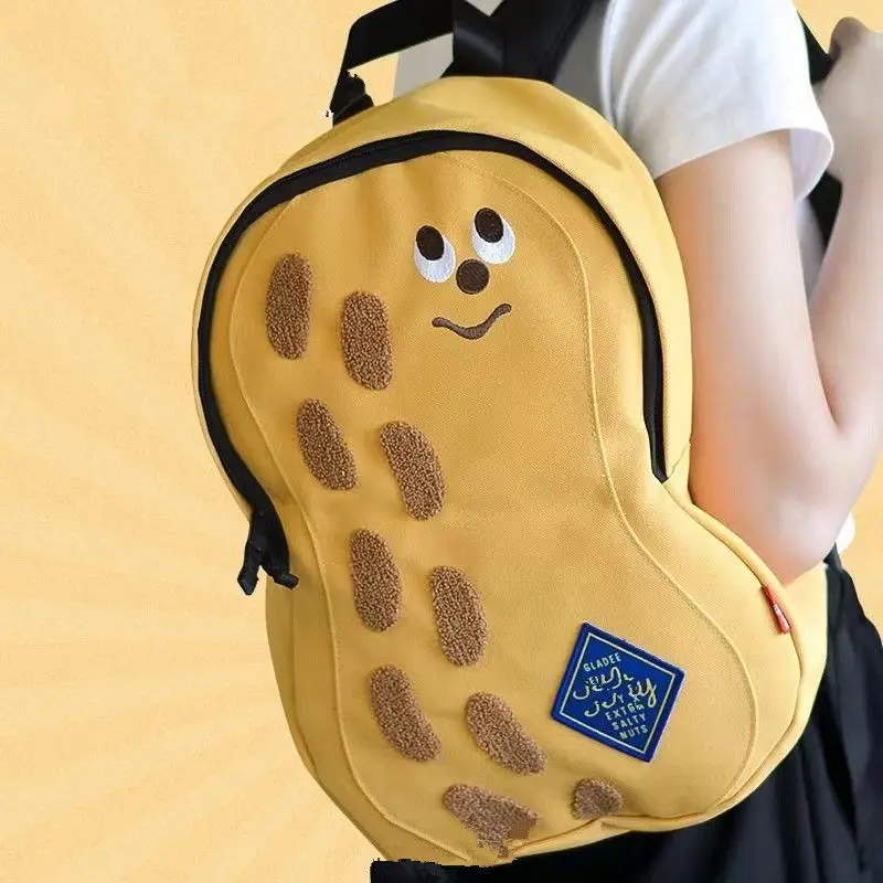 Top Trends: Korean Cute Good Thing Peanut Backpack Vintage Large Capacity Student Schoolbag Computer Laptop Bag Girls Teenage Versatile Bags Shoppable Styles