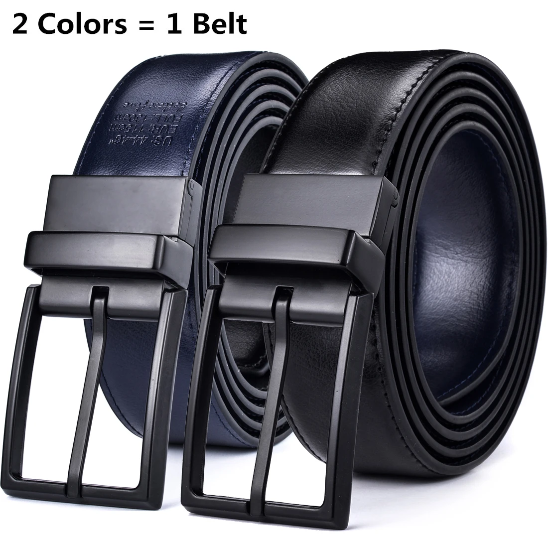 Top Trends: 1Pcs Men&#039;s Leather Reversible Belt - Classic &amp; Fashion Designs Two In One Belts With Rotated Buckle Ceinture Size 75-160cm Shoppable Styles