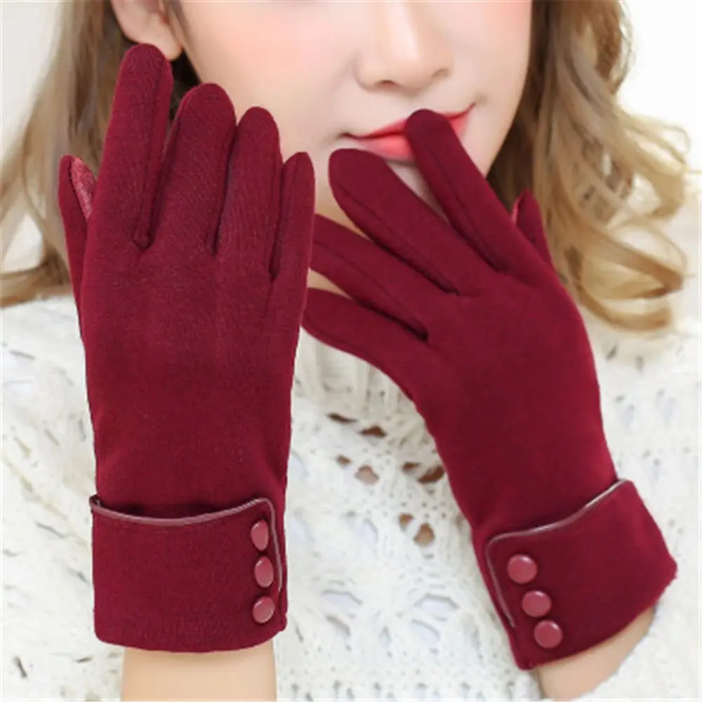 Top Trends: New Female Autumn Winter Warm Gloves Fleece Lined Thermal Full Finger Warm Gloves Women Cotton Touch Screen Gloves Shoppable Styles