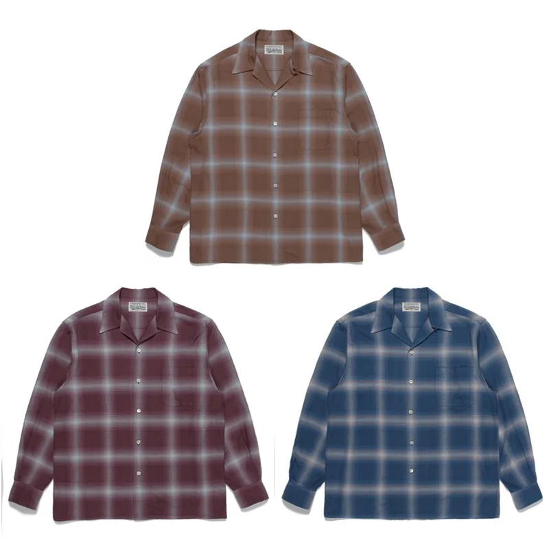 Top Trends: WACKO MARIA 23SS Autumn Men Women Tops New SHIRT Checkered Hawaiian Long Sleeve Shirt Shoppable Styles