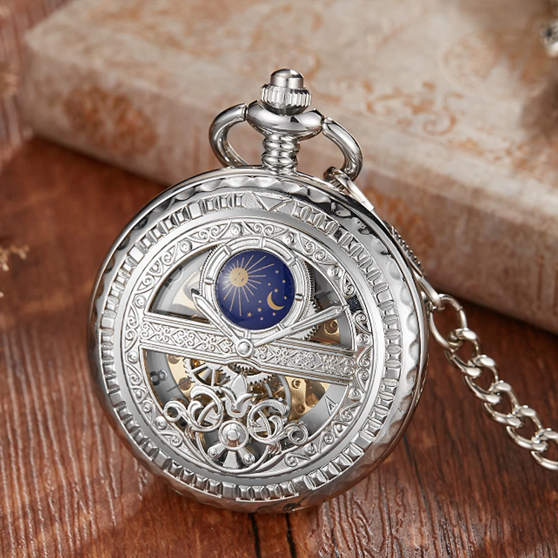 Top Trends: Luxury Mechanical Clock Vintage Man Pocket Watch With Fob Chain Steampunk Skeleton Waist Watches For Men Chinese Factory Pendant Shoppable Styles