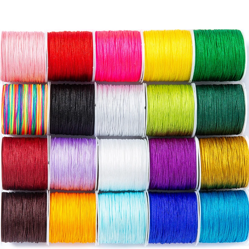 Top Trends: 0.8mm Nylon Thread Cords Chinese Knot Macrame Cord Necklace Bracelet Braided String For DIY Tassels Beading Shamballa String Shoppable Styles