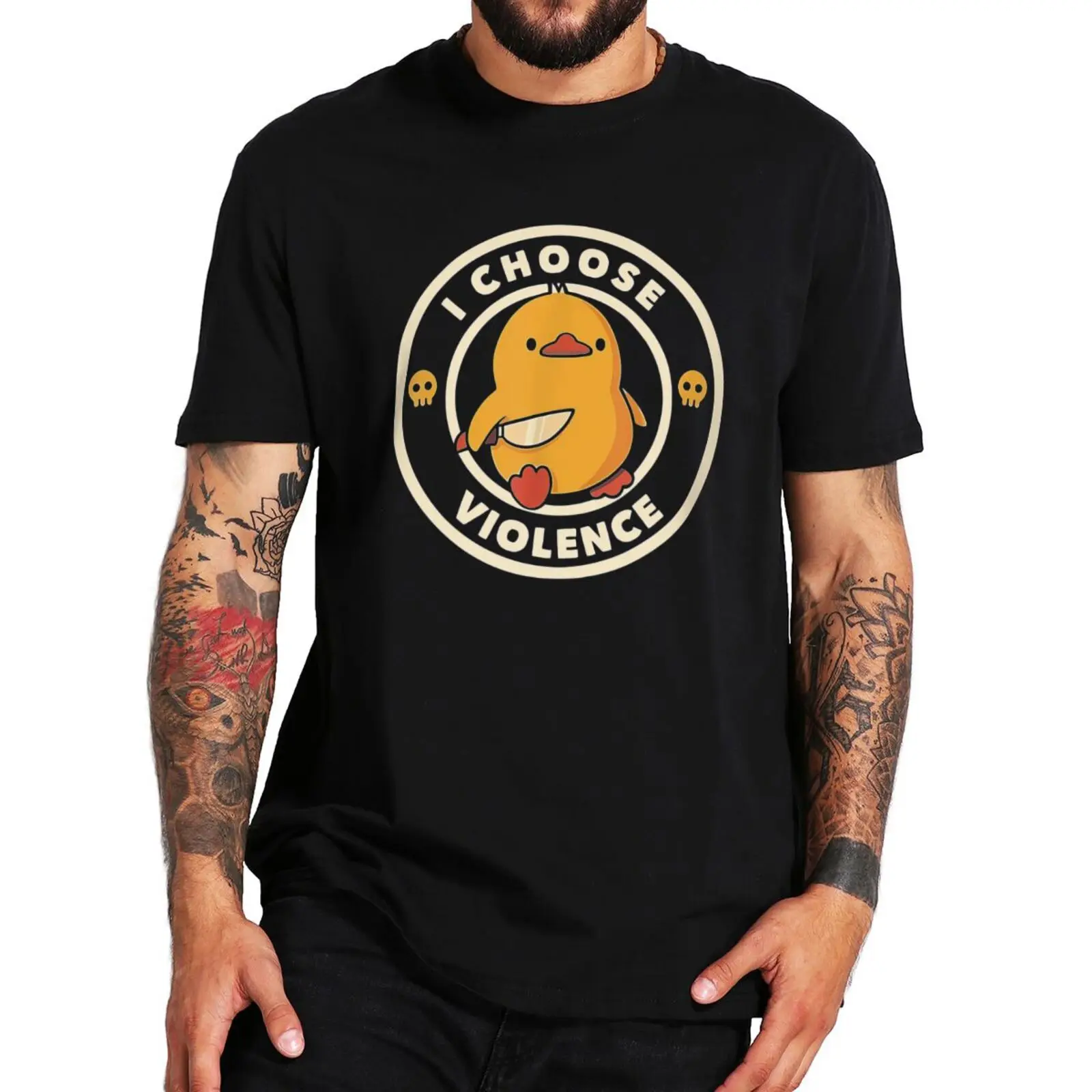 Top Trends: I Choose Violence T Shirt Funny Duck Humor Slogan Streetwear Oversized Casual 100% Cotton O-neck EU Size T-shirts Shoppable Styles