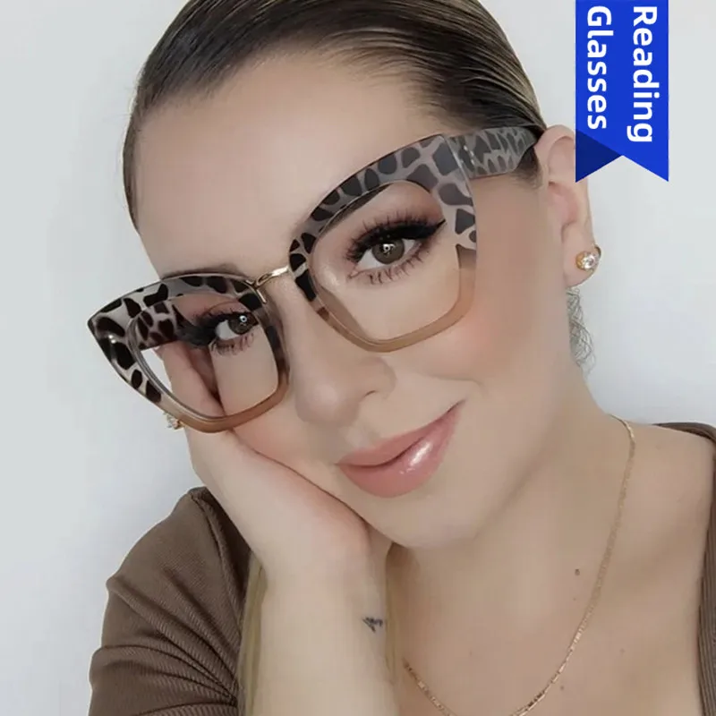 Top Trends: Leopard Print Oversized Acetate Frame Women Optical Clear Corrective Short-sighted Hyperopia + 1.0 + 1.5 Anti Blue Light Eyewear Shoppable Styles