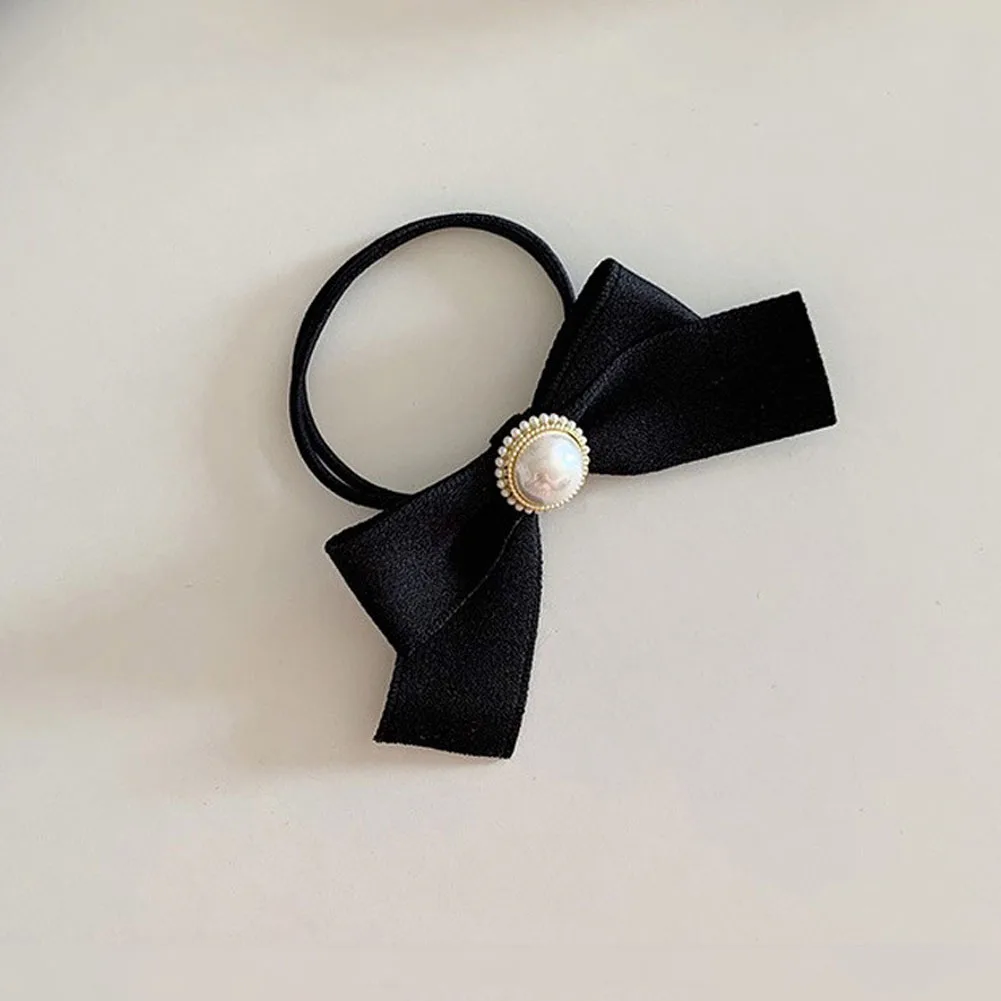 Top Trends: Retro Black Bows Hair Ties Elegant Ponytail Holder Elastic Hair Bands Fashion Korean Hair Rope Scrunchies Headwear Accessories Shoppable Styles - Image 3