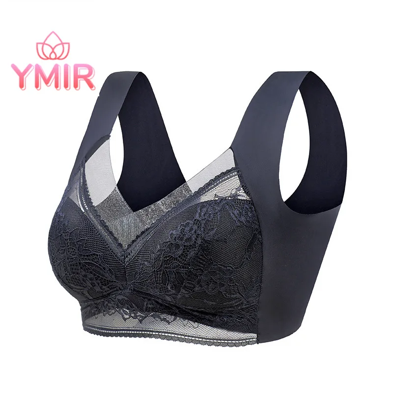 Top Trends: Women&#039;s Bra Large Size Seamless Thin Lace Wrap Chest Underwear One-Piece Fixed Cup No Steel Ring Gather Vest Bra Women Shoppable Styles