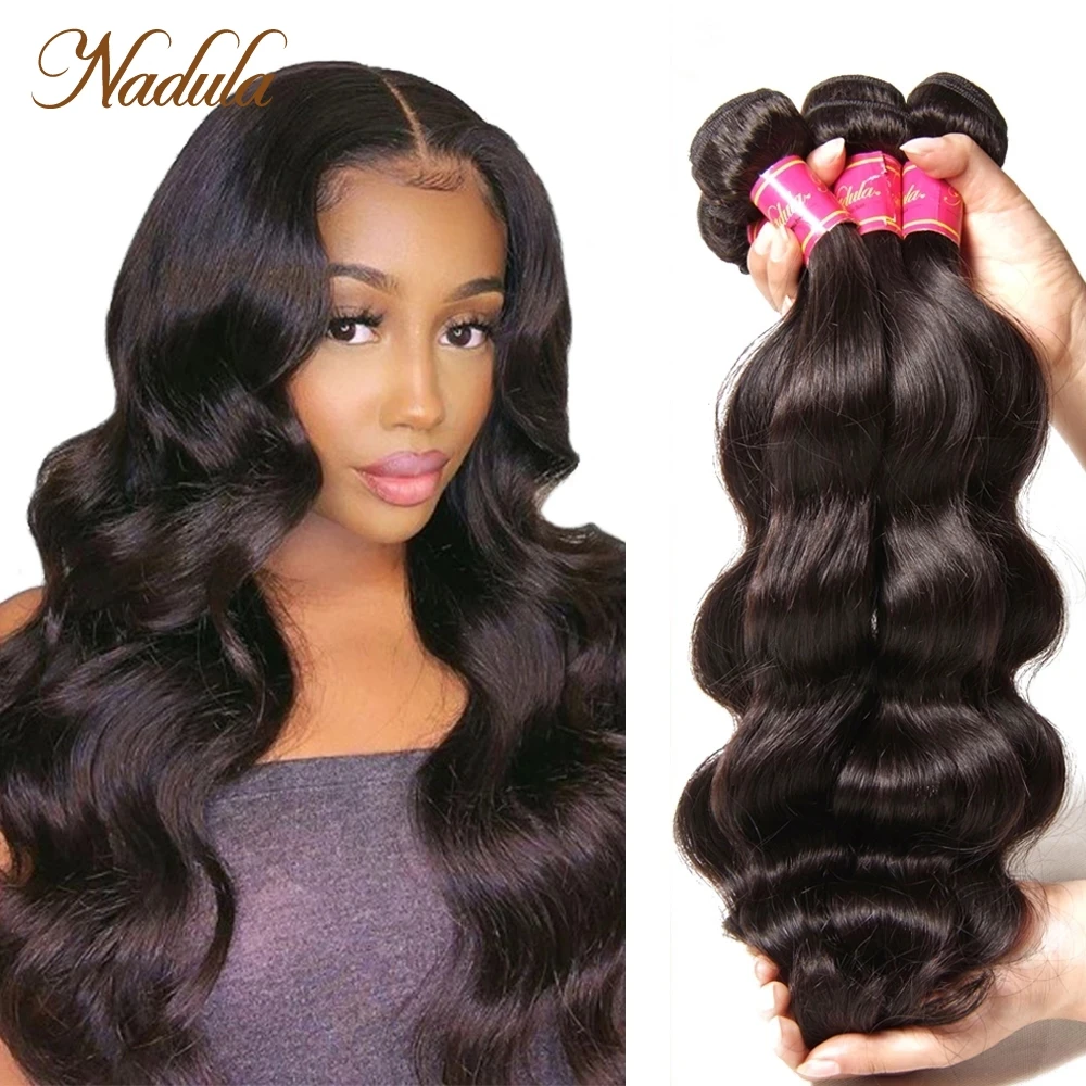 Top Trends: Nadula Hair Brazilian Body Wave Human Hair Weaves 3PCS / 4PCS Brazilian Hair Body Wave Bundles Remy Hair 8-30inch Natural Color Shoppable Styles