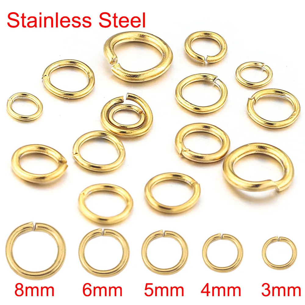 Top Trends: 100pcs Lot 4 6 8 10mm Gold Stainless Steel Jump Rings Open Split Ring Connectors For DIY Jewelry Making Supplies Wholesale Items Shoppable Styles