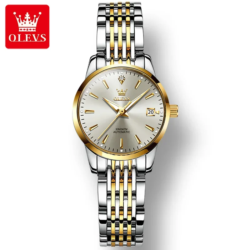 Top Trends: OLEVS 6635 Automatic Mechanical Waterproof Women Wristwatches Business Stainless Steel Strap Full-automatic Watch For Women Shoppable Styles