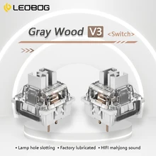 LEOBOG Gray Wood V3 Switch Linear Gray Switches for Custom Mechanical Keyboard 3Pin DIY Gaming Keyboard MX RGB Hot Swap Switch
