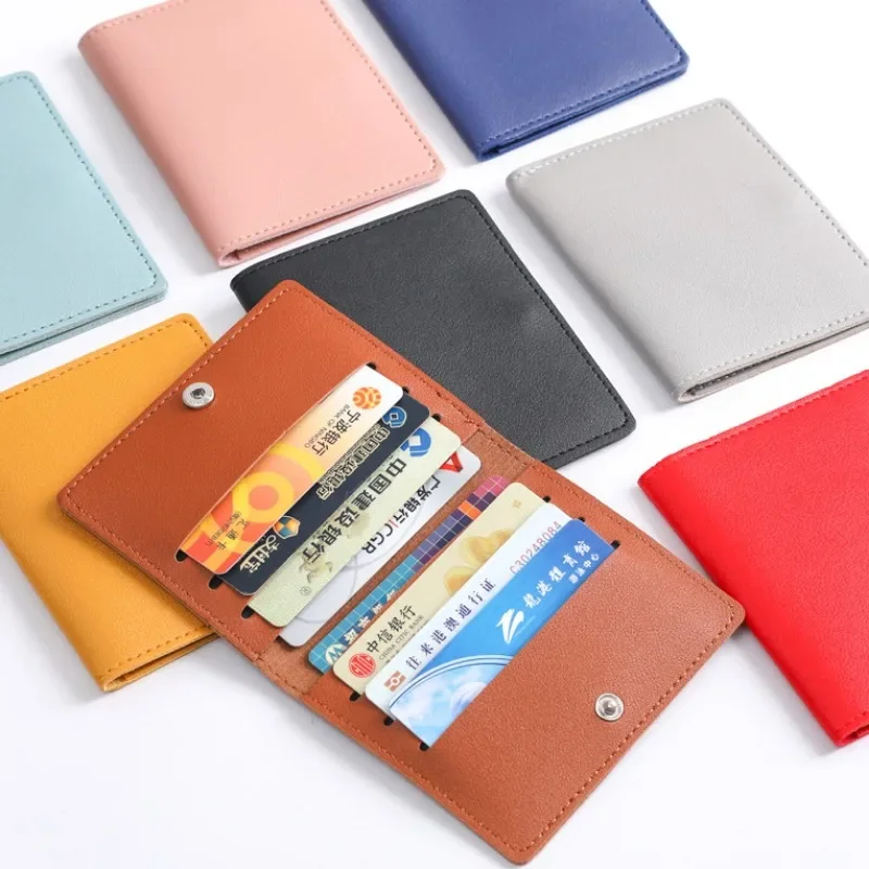 Top Trends: New Portable Double Card Wallet Men PU Leather Card Holder For Women Mini Small PursesShort Business Credit Card Holder Bag Case Shoppable Styles