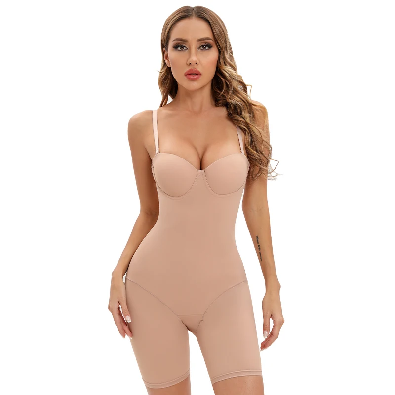 Top Trends: Women Body Shaper Bodysuit Skinny Romper Shapewear With Underwire Cup Stretch Body's Black Jumpsuit Shoppable Styles