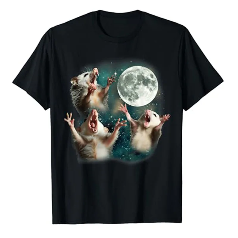 Top Trends: Three Possum Moon 3 Opossum Funny Weird Cursed Meme T-Shirt Humor Funny Mysterious Mouse Mat Graphic Tee Top Joke Outfit Gifts Shoppable Styles