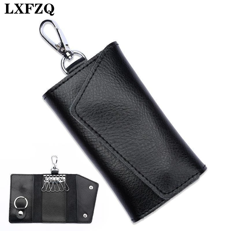 Top Trends: Housekeeper Key Case Card Bag Genuine Leather Keychain Men Women Key Holder Key Organizer Pouch Cow Split Car Key Wallet Purse Shoppable Styles