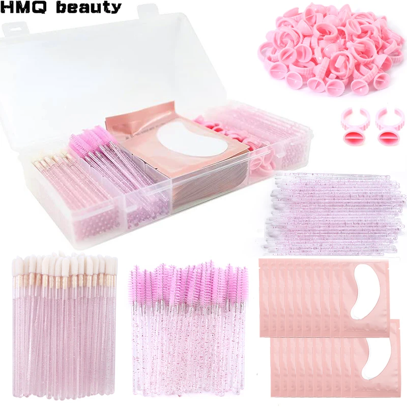 Top Trends: Eyelash Extension Set With Box Lashes Micro Brush Tape Glue Ring Eye Pad Disposable Mascara Applicator Eyelashes Tool Shoppable Styles