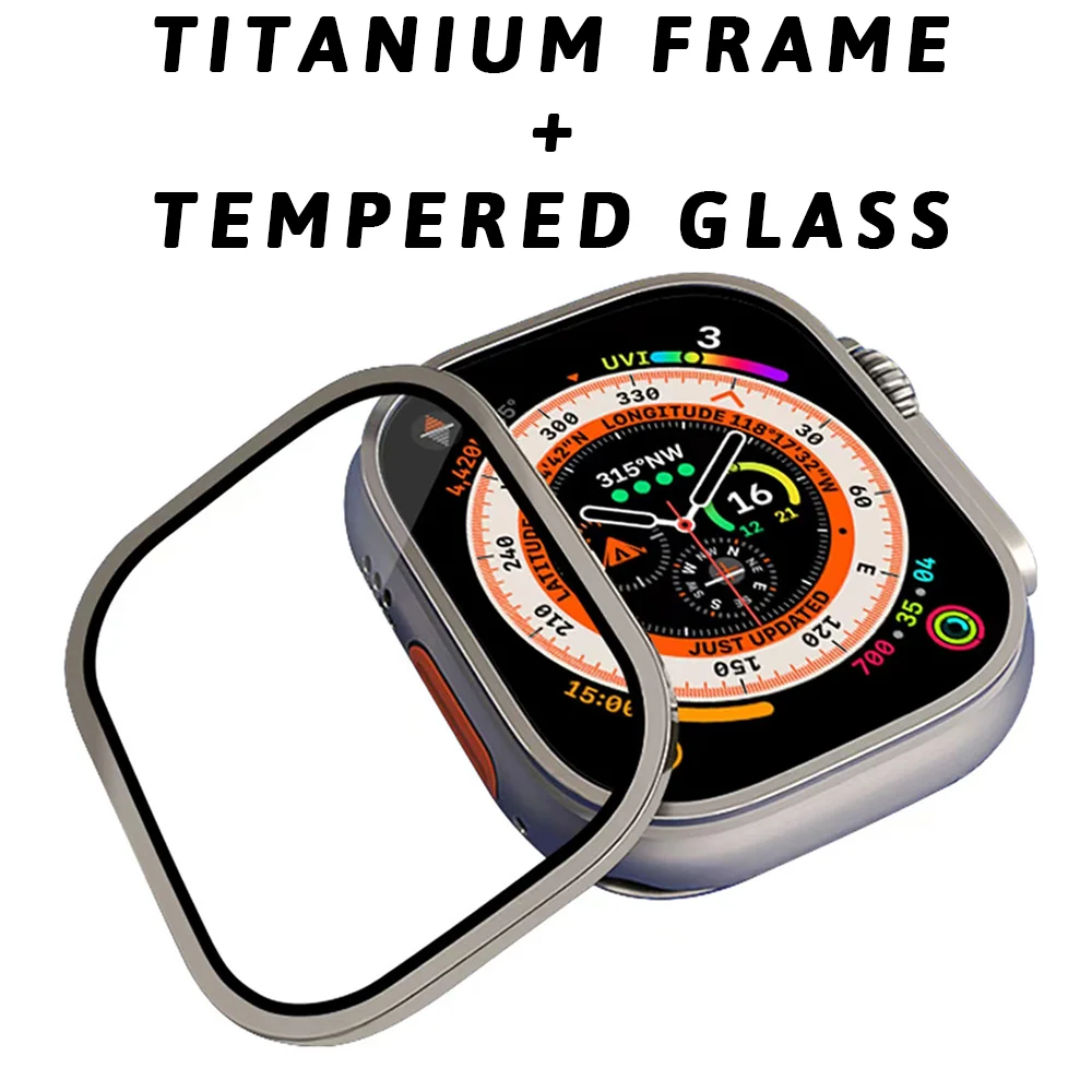 Top Trends: Titanium Alloy Bumper+ Tempered Glass For Apple Watch Ultra 49mm Accessories Fall Prevention Screen Protector For IWatch Ultra 49 Shoppable Styles