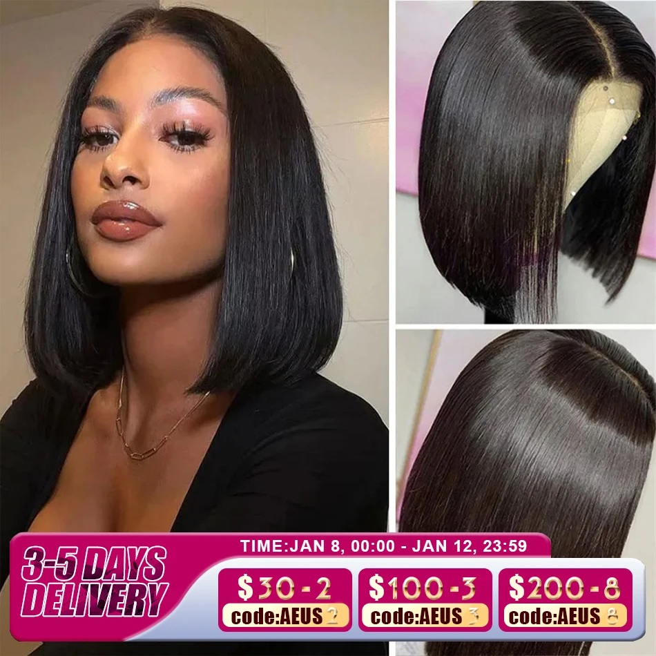 Top Trends: Wear Go Glueless Wig 180% Density Remy Human Hair Brazilian Straight Bob Wigs For Women T Part Lace Frontal On Sale Natural Hair Shoppable Styles