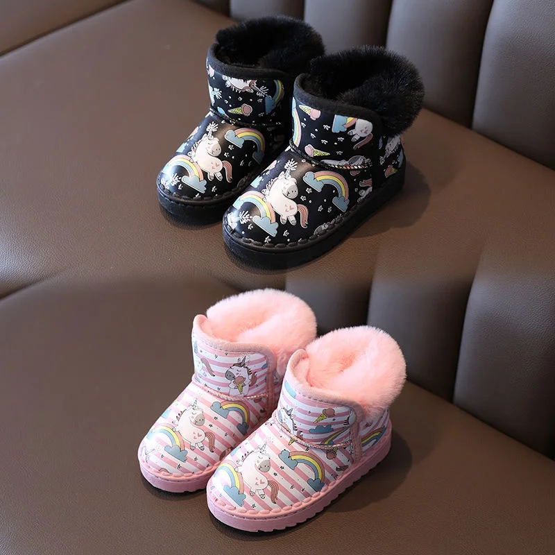 Top Trends: Winter Children's Soft Bottom Shoes Plus Velvet Girl Princess Baby Snow Boots Cotton Shoes Female Baby ShoesToddler Shoes Shoppable Styles