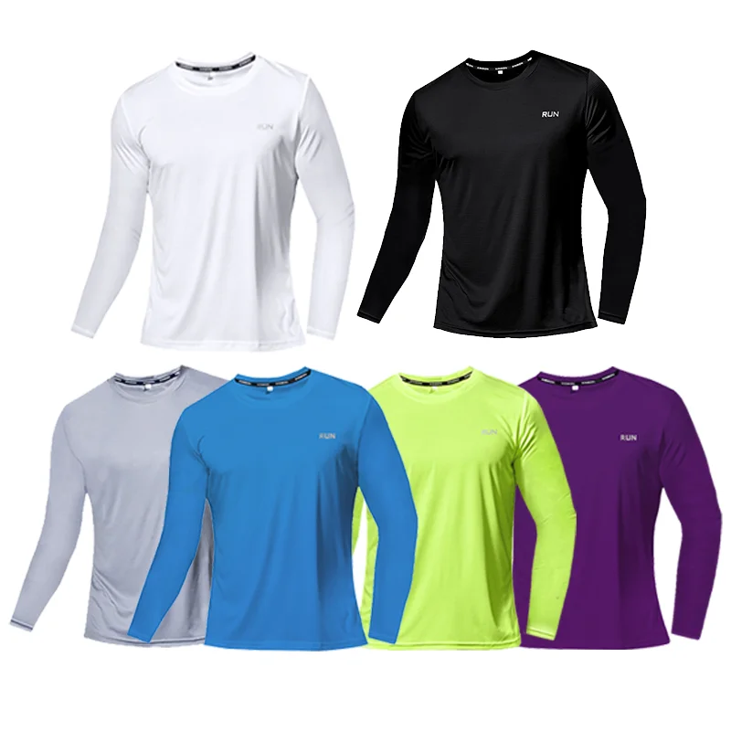 Top Trends: Men&#039;s Quick Dry Long Sleeve Gym Running Moisture Wicking Round Neck T-Shirt Training Exercise Gym Sport Shirt Tops Lightweight Shoppable Styles