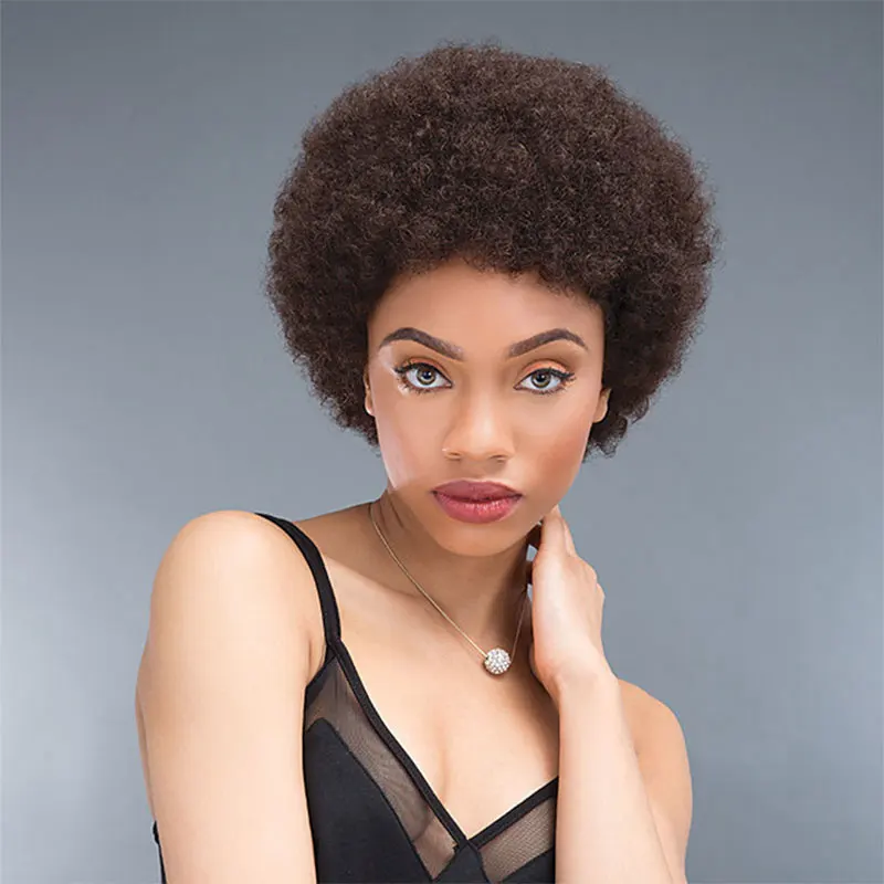 Top Trends: DreamDiana Short Natural Curly Wigs African Curly Pixie Cut Wig Malaysian Human Hair Wigs Machine Made Human Hair Short Mini Wig Shoppable Styles