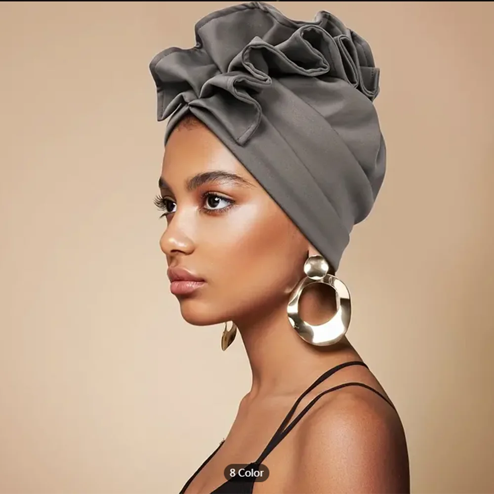 Top Trends: 2023 NEW Women&#039;s Turban Cap African Lady Head Wraps Soild Color Headscarf Bonnet Cancer Chemo Hat Muslim Turbante Mujer Shoppable Styles