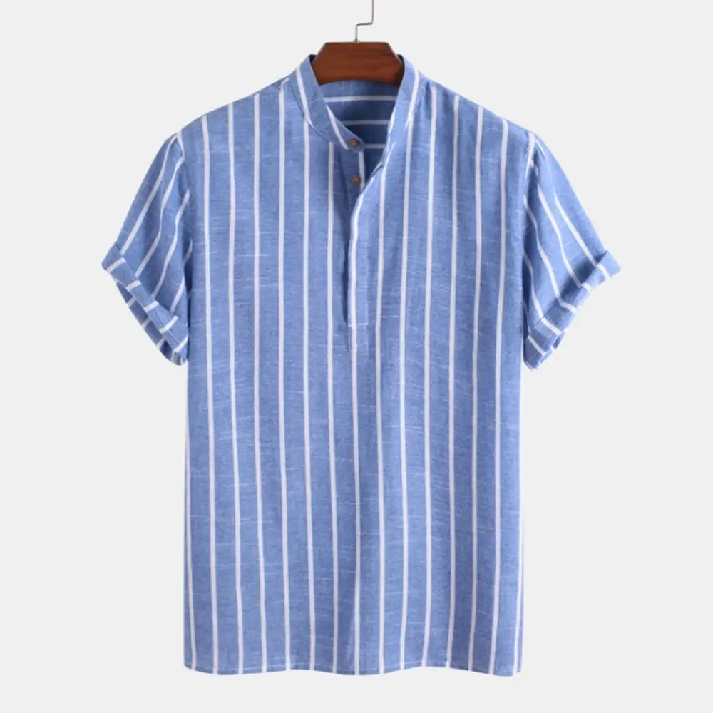 Top Trends: 2023 Summer Striped Shirts For Men Hawaiian Shirts Striped Graphic Clothing Short Sleeve Tops Streetwear Oversized Male Henleys Shoppable Styles