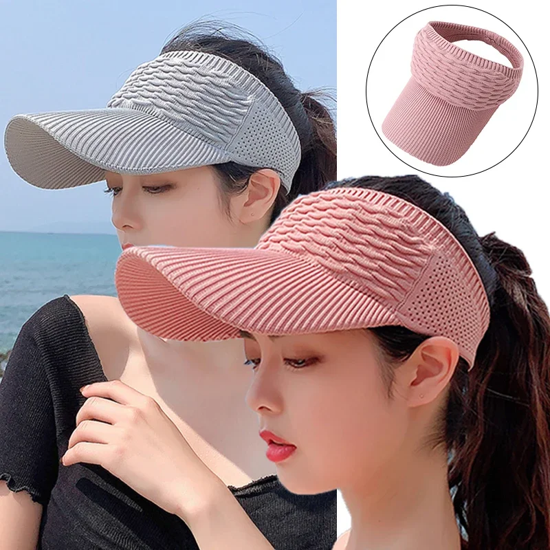 Top Trends: 2023 Spring Summer Women Empty Top Hat Hollow Out Breathable Baseball Caps UV Protective Sunshade Sun Hats Panama Visor Cap Shoppable Styles