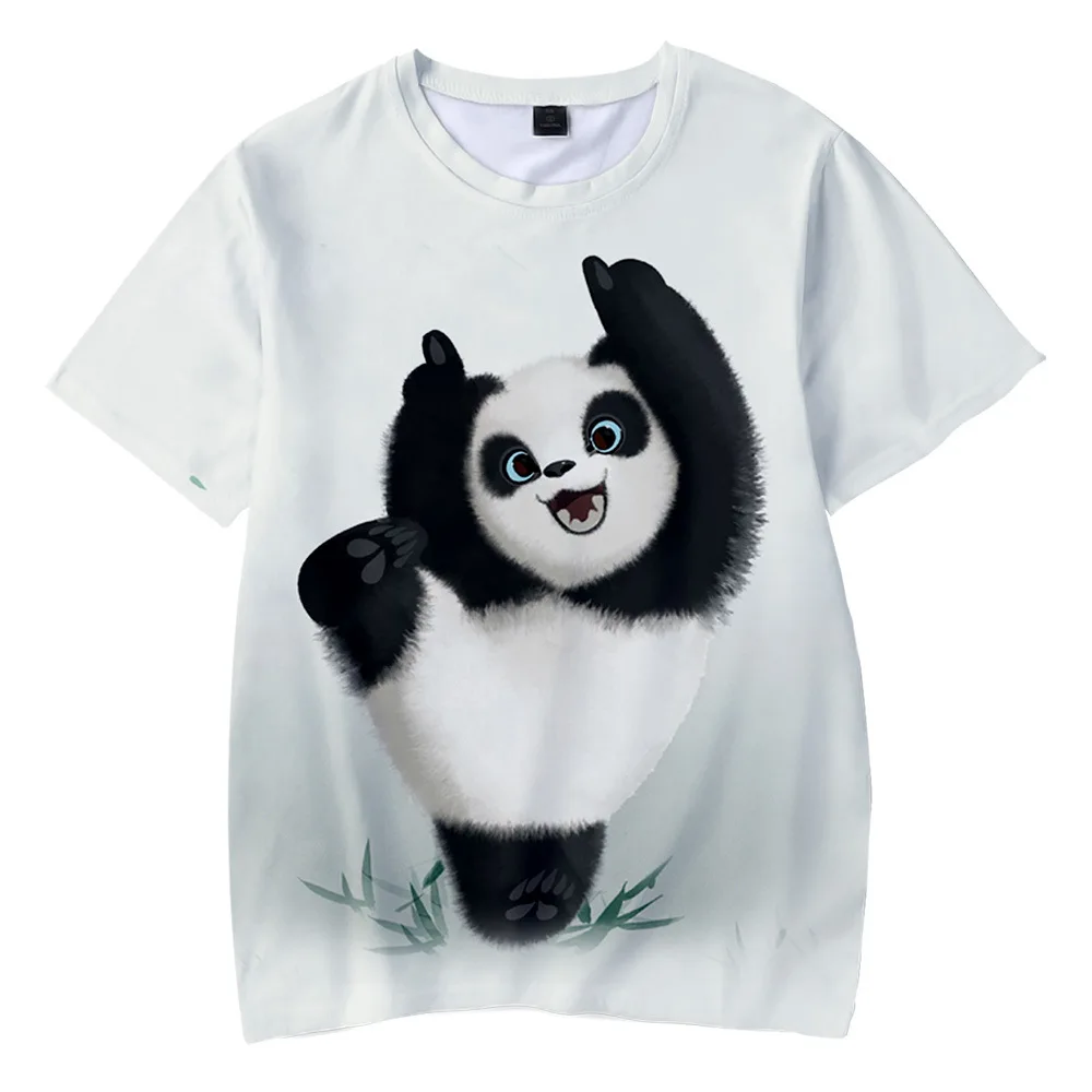 Top Trends: New Hot Fashion Summer 3D Panda Print T-shirt For Men's And Women's Cute Round Neck Short Sleeve Childrens All-match Street Tops Shoppable Styles