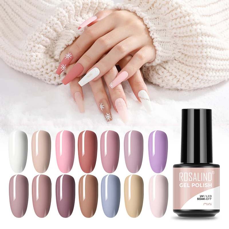 Top Trends: ROSALIND Macaron Color Nail Gel Polish Hybrid Varnish Semi Permanent Winter Nail Art Gel Varnish Soak Off UV Lamp Top Base Coat Shoppable Styles