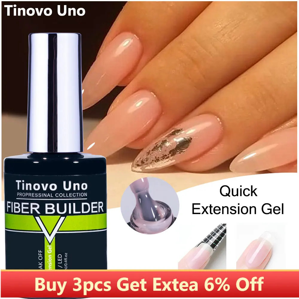 Top Trends: Tinovo Uno 41 Colors Builder Nail Gel In A Bottle Fiber Gel For Extensions Semi Permanent UV Building Poly Acrylic Nails Liquid Shoppable Styles