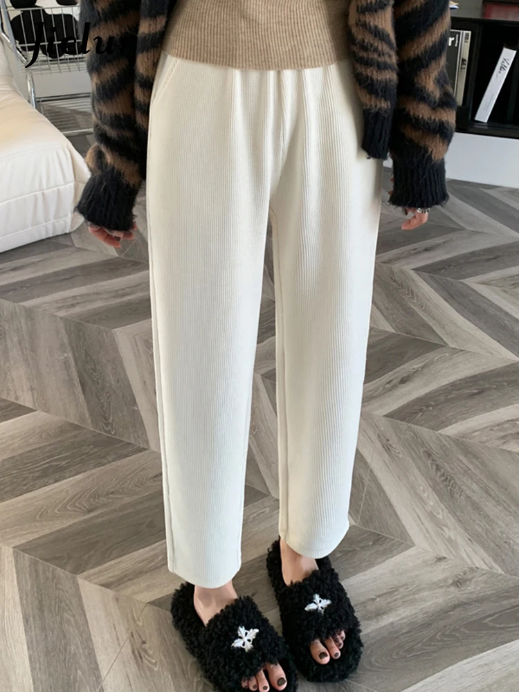 Top Trends: Jielur Simple Office Lady Chic Female Harem Pants Casual Slim Solid Color Fashion Streetwear Pockets Loose Basic Women Trousers Shoppable Styles