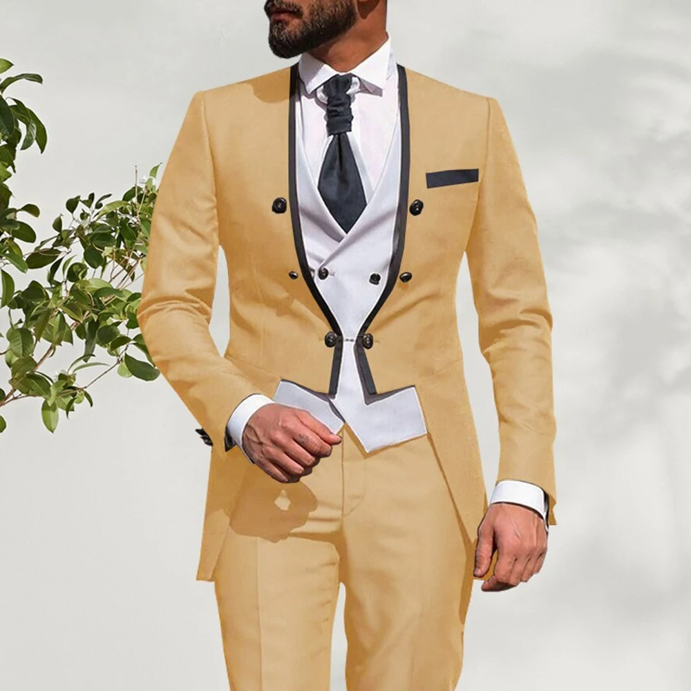 Top Trends: Elegant Wedding Party Suit For Men Slim Fit 3 Pieces Set Casual Groom Groomsmen Tuxedo Custom Terno Masculino(Blazer+ Vest+ Pants) Shoppable Styles