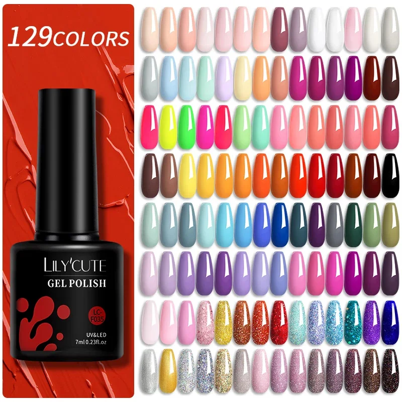 Top Trends: LILYCUTE 129 Colors 7ML Nail Gel Polish Nail Supplies Vernis Semi Permanent Nail Art Manicure Soak Off LED UV Gel Nail Varnishes Shoppable Styles