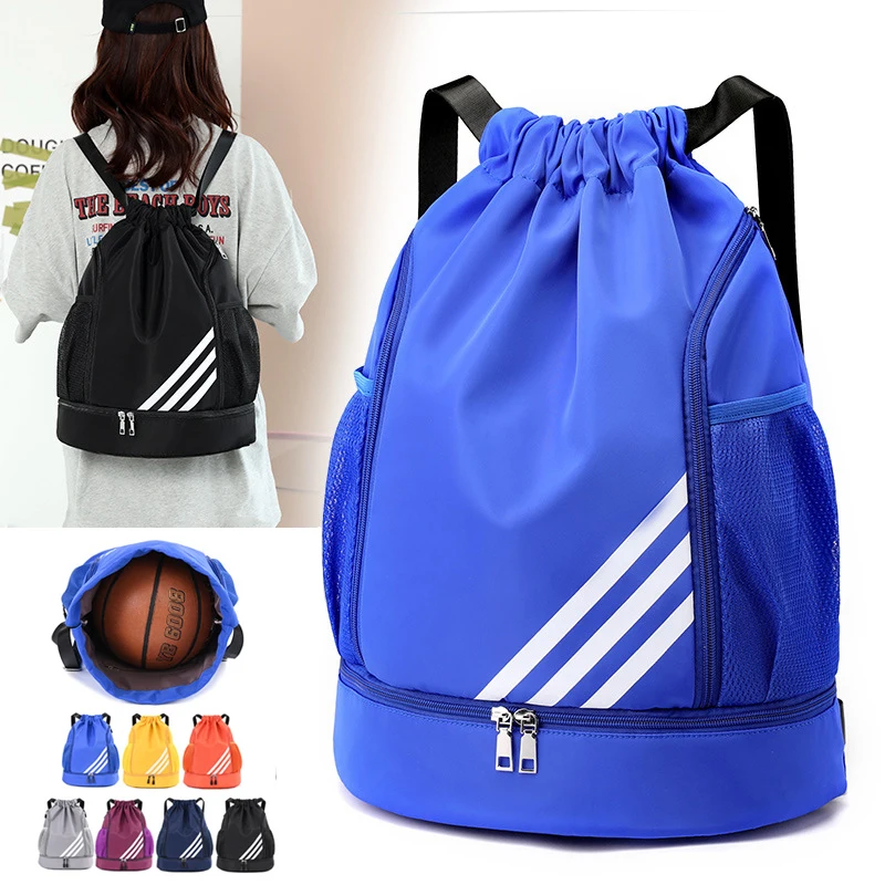 Top Trends: Large Drawstring Soccer Backpack Sports Gym Bag With Shoe Compartment Light Basketball Bag Travel Hiking Daypack For Men Women Shoppable Styles