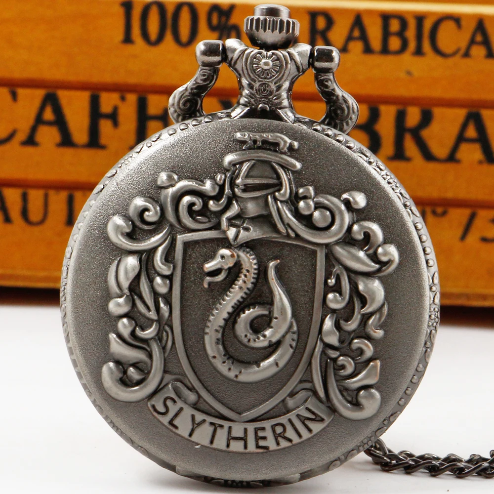 Top Trends: Grey Snake Vintage Pendant Pocket Watch For Children Men Women Popular Cartoon Necklace Gift Relógio De Bolso Shoppable Styles