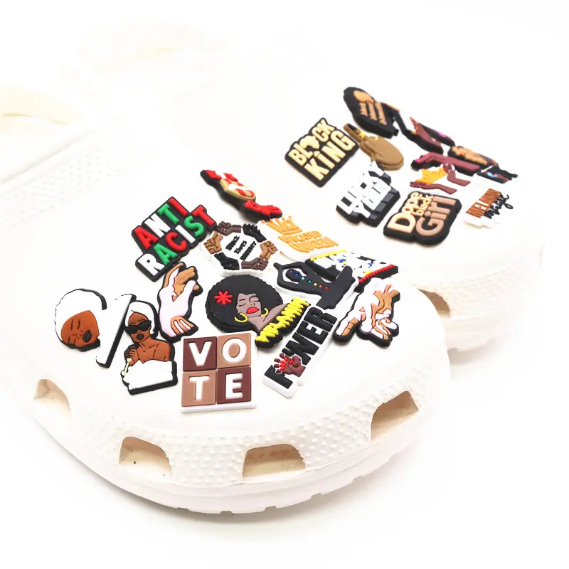 Top Trends: Fashion 1pcs Black Educated Queen PVC Shoe Charms Accessories Lucky You Period Shoe Decorations For Unisex Party Gifts Shoppable Styles - Image 4