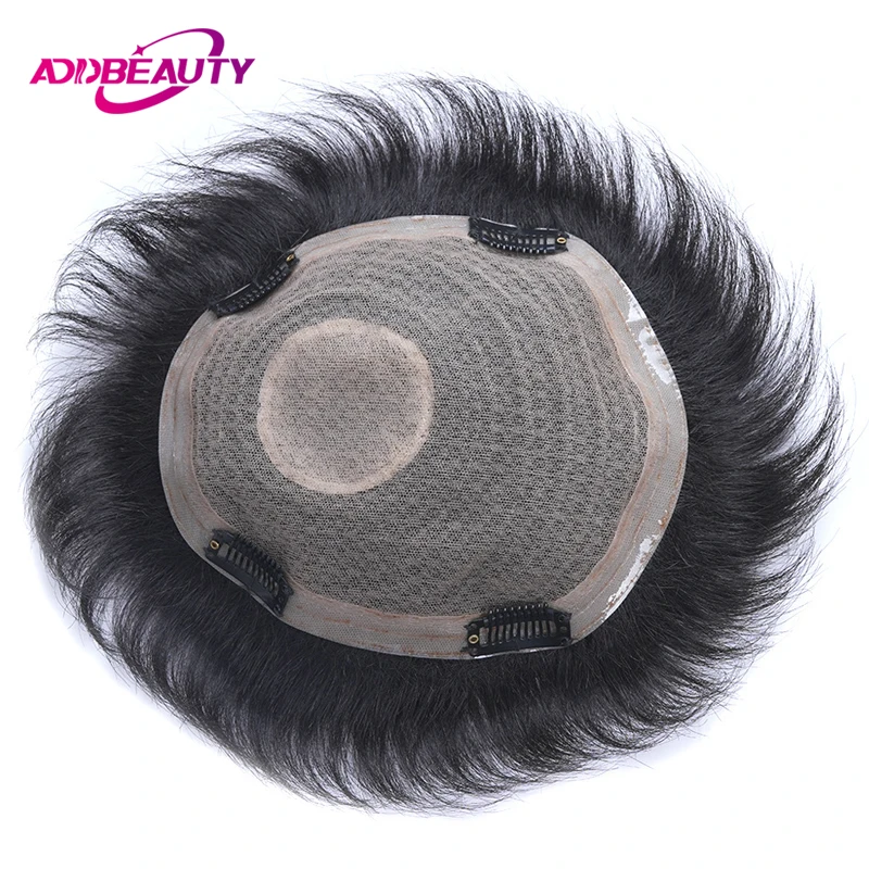 Top Trends: Straight Mens Hair System Swiss Lace PU Man Toupee Indian Human Hair Wigs Clips In Human Hair Breathable Machine Topper Natural Shoppable Styles