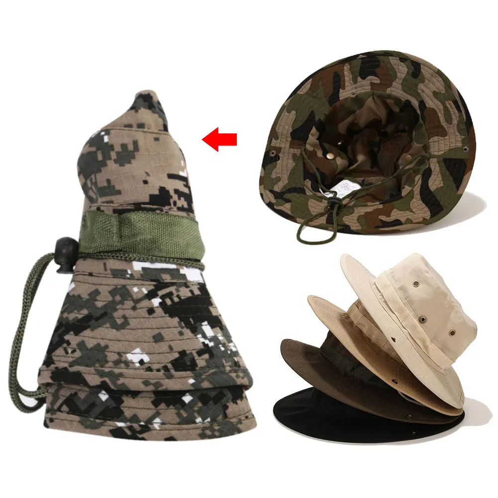 Top Trends: Camouflage Boonie Men Hat Tactical US Army Bucket Hats Military Multicam Panama Summer Cap Hunting Hiking Outdoor Camo Sun Caps Shoppable Styles - Image 6