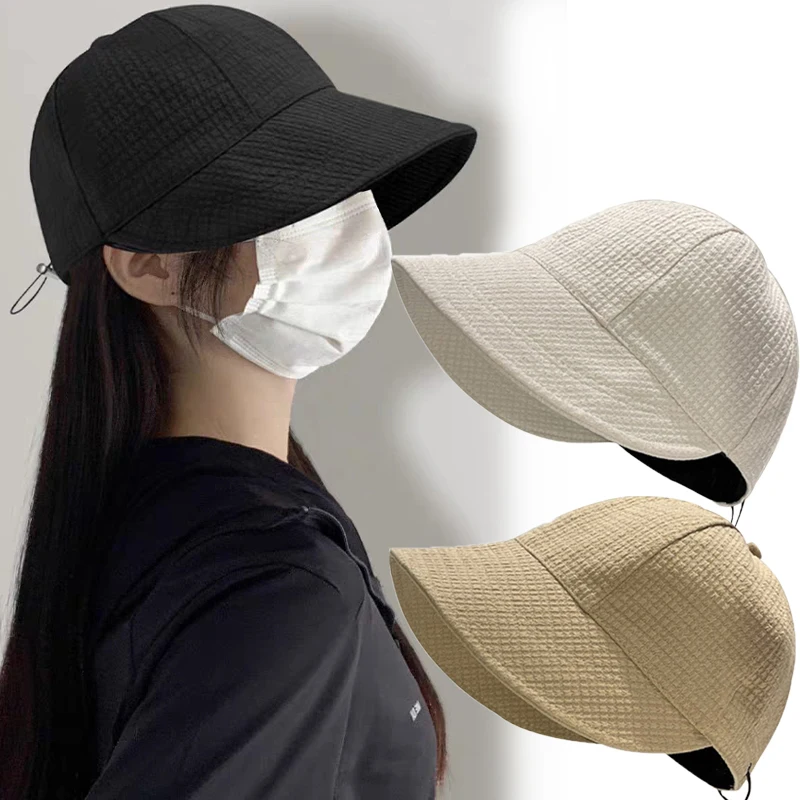 Top Trends: Foldable Wide Brim Hat Women Adjustable Portable Outdoor Beach Bucket Hat Summer Sun Protection Visors Fisherman Cap Panama Caps Shoppable Styles