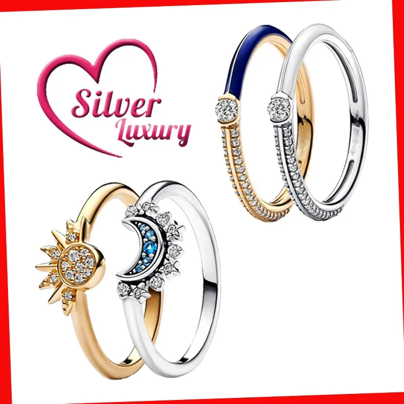 Top Trends: 2023 Summer New Luxury Top Grade Shining Blue Moon Shining Rising Sun And Me Ring Suitable For Women To Wear Diy Jewelry Shoppable Styles