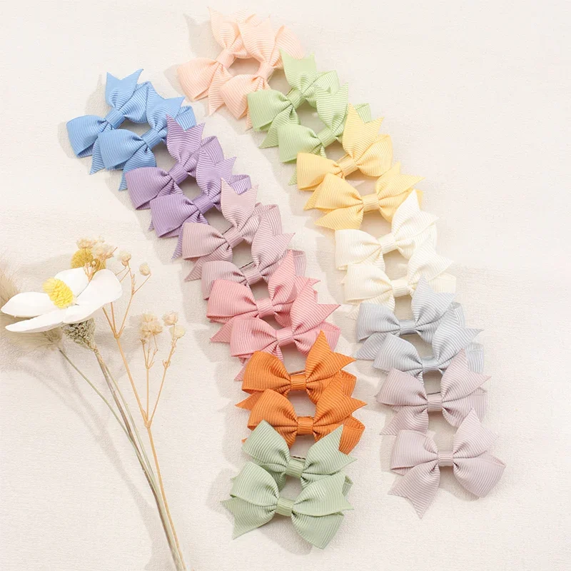 Top Trends: Ncmama 24Pcs / set 2&quot; Baby Hair Bows Clip For Girls Infants Cute Fully Covered Barrettes Hairpin Headwear Fashion Hair Accessories Shoppable Styles