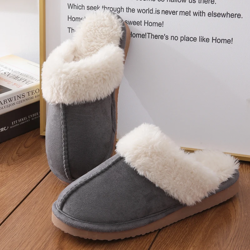 Top Trends: Litfun Winter Fur Slippers Women Men 2023 Home Suede Mules Short Plush Slippers New Fashion Indoor Warm Cozy Fuzzy Flats Slides Shoppable Styles