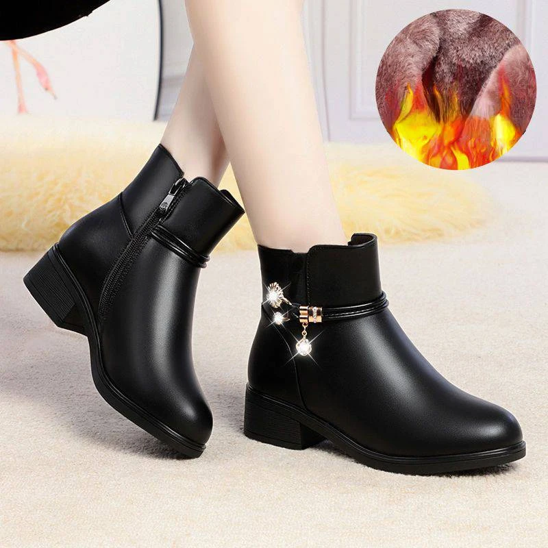 Top Trends: Soft Leather Women's Boots 2023 Spring Winter Thick Wool Lined Genuine Leather Woman Snow Boots Women Shoes Platform Boots Botas Shoppable Styles