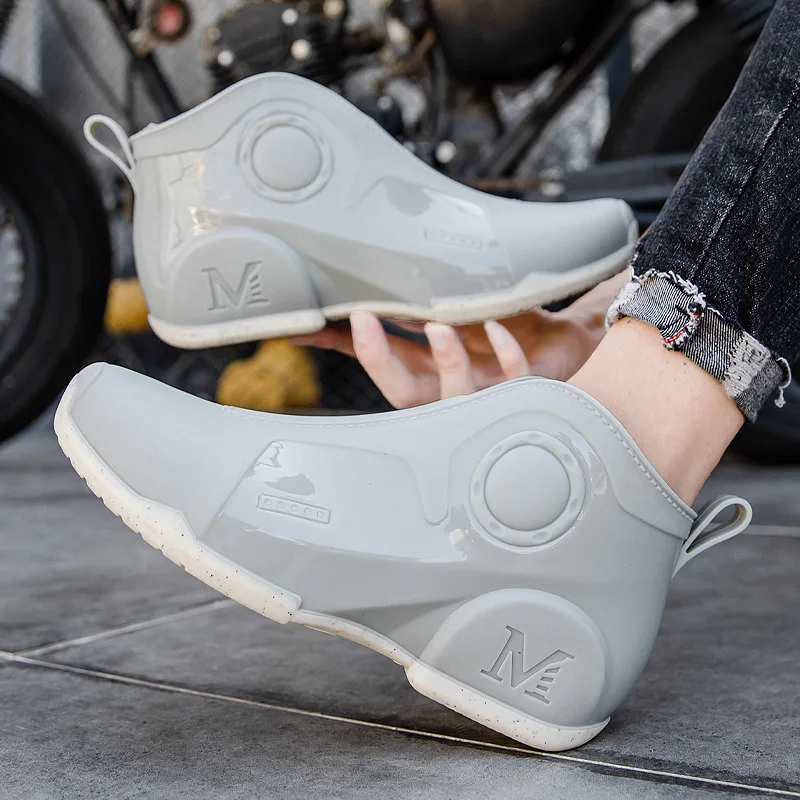 Top Trends: Men's Fashion Ankle Rain Shoes 2022 Winter Outdoor Waterproof Work Shoes Fashion Short Boots Car Washing Rubber Men's Shoes Shoppable Styles - Image 2