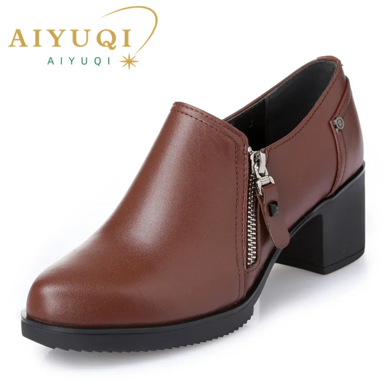 Top Trends: AIYUQI Ladies Shoes Genuine Leather 2024 Autumn New Large Size 41 42 43 Womens Shoes Women High Heel Shoes Office Shoes Shoppable Styles