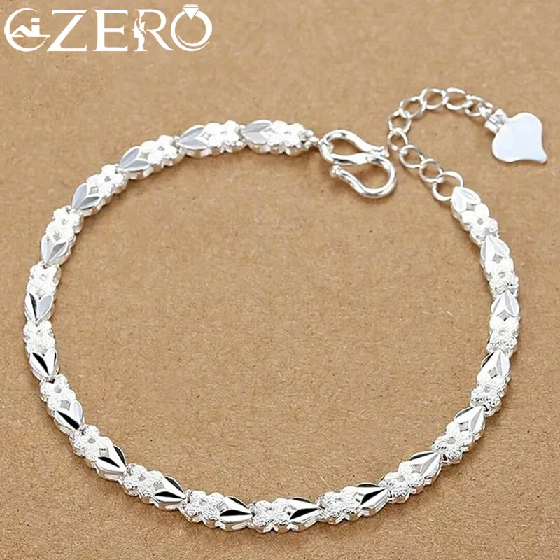 Top Trends: 925 Sterling Silver Bracelets Heart Leaf For Women Wedding Lady Noble Pretty Jewelry Fashion Nice Chain Free Shipping 20cm 8inch Shoppable Styles