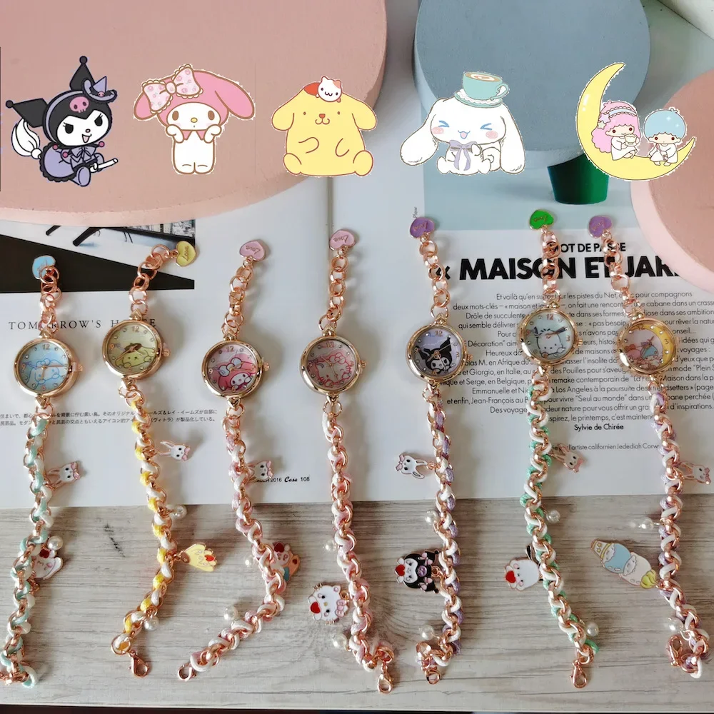 Top Trends: Hot Selling Sanrio Kuromi Jade Guigou Katie Melody Cartoon Cute Girl Student Pendant Bracelet Watch Birthday Gift Creative Gifts Shoppable Styles