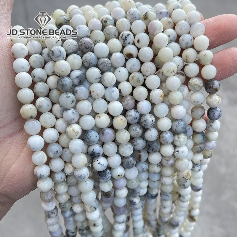 Top Trends: Natural White Opal Beads Round Loose Spacer Beads For Jewelry Making 15&quot;strand 6 8mm Gemstone DIY Bracelet Necklace Accessories Shoppable Styles