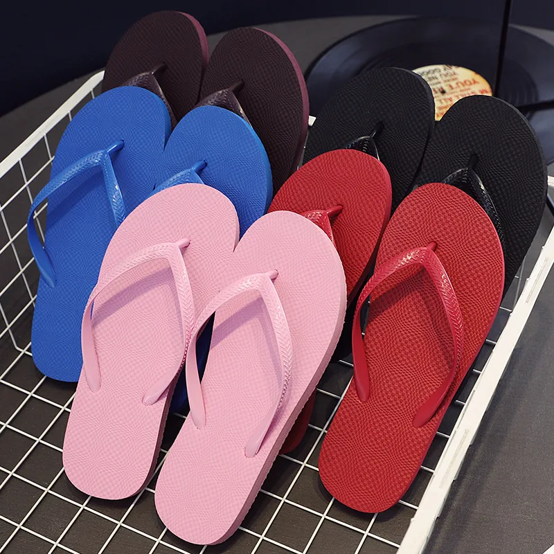 Top Trends: Women Summer Beach Slippers Solid Color Non-slip Couple Leisure Outdoor Women Flip Flops Breathable Beach Sandals Women 2022 Shoppable Styles